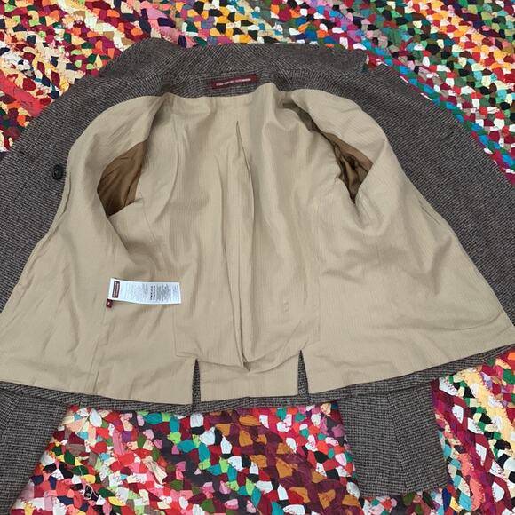 Comptoir Des Cotonniers Brown Wool Tweed Double Breasted Blazer Jacket - Picture 5 of 7